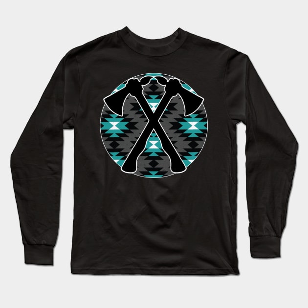 Tomahawk Pattern - 3 Long Sleeve T-Shirt by Brightfeather